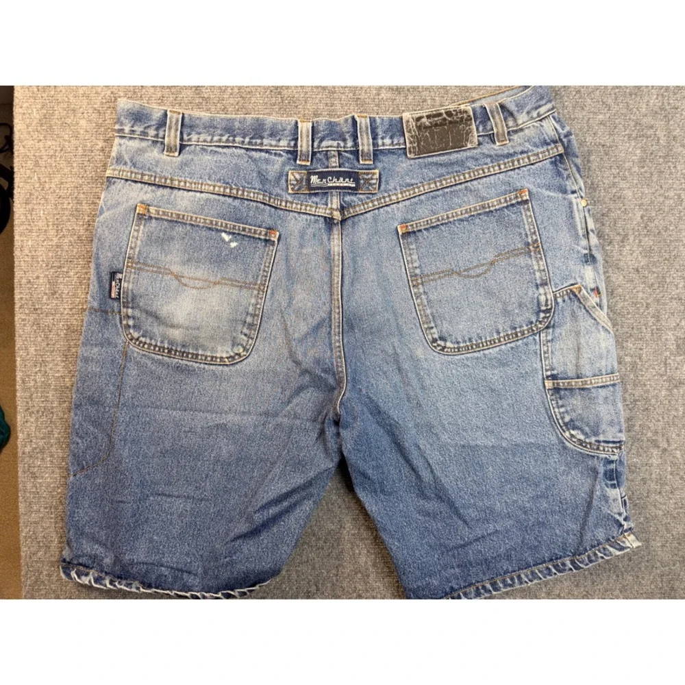 Merchant Jeans Co Mens 44 Blue Cotton Denim Carpenter Shorts Vintage Y2K Workwea